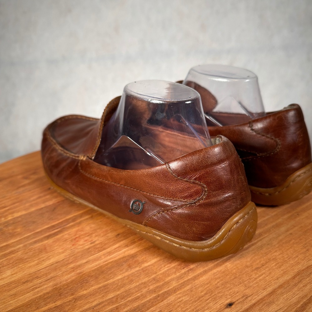 Born Loafers Mens 10.5 Brown Good Leather Slip On Moc Toe H30916 Handcrafted - Picture 8 of 15